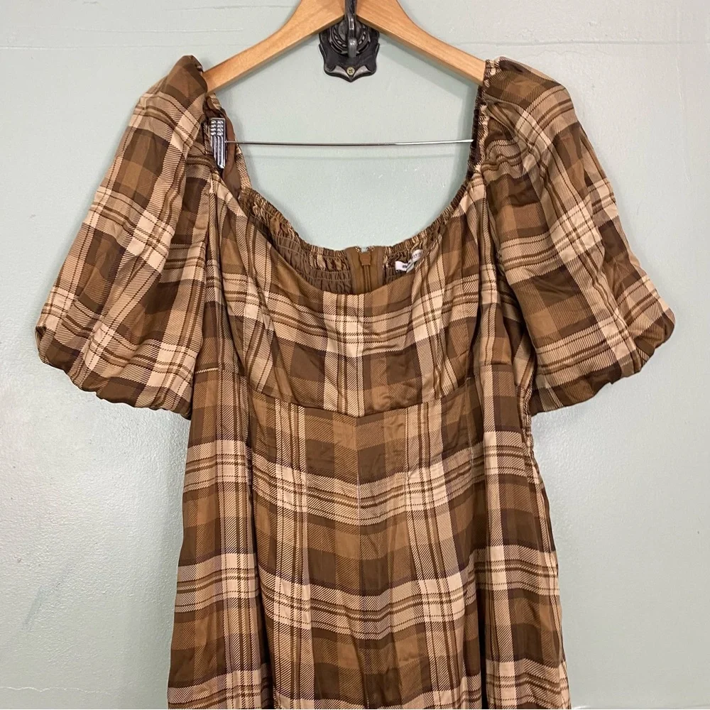 Maison Amory The Charmed Jumpsuit Brown Plaid Size 2XL‎ XXL - Picture 3 of 10